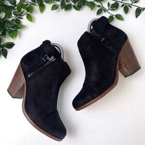 RAG & BONE MARGOT SIDE-ZIP ANKLE BOOTS BLACK SUEDE SIZE 37 HIGH HEEL BOOTS 7